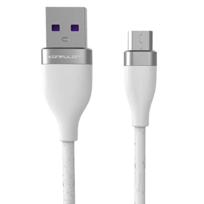 Konfulon S82 Seramik Uçlu Micro USB Kablo 1M 3.1A - Beyaz