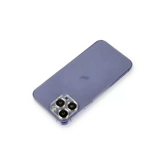 Newface iPhone 12 Pro Max Metal Kamera Lens Koruma Cam - Gold