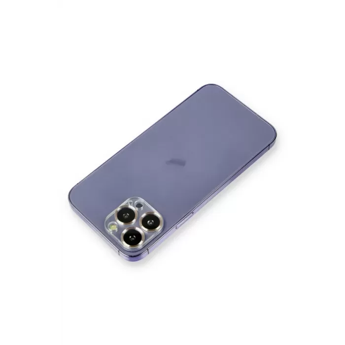 Newface iPhone 12 Pro Max Metal Kamera Lens Koruma Cam - Gold