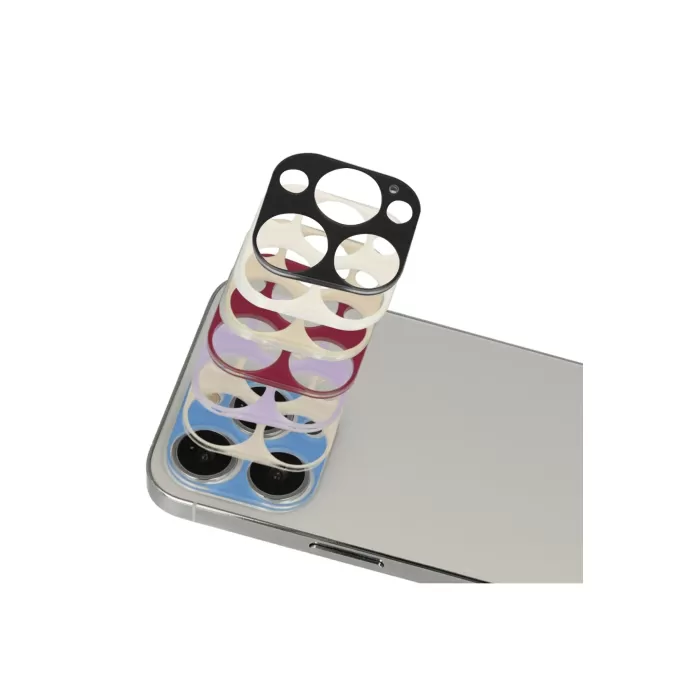 Newface iPhone 13 Pro Max Rainbow Kamera Lens Koruma Cam - Beyaz