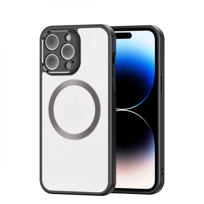 Dux Ducis iPhone 13 Pro Max Aimo Series MagSafe Premium Buzlu Sert PC-TPU Kılıf-(5775)