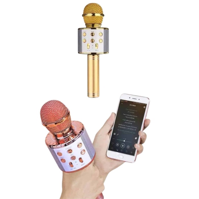 Bluetooth Hoparlör USB AUX SD Kart Kaoroke Mikrofon Uzun Pil Ömrü