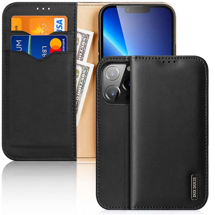 Dux Ducis iPhone 13 Pro Max Kılıf Mıknatıslı Cüzdanlı Deri Kılıf Hivo Series-(5775)