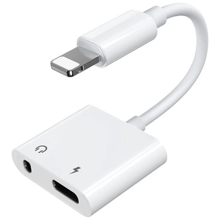 İPhone-3.5mm Kulaklık Ve Şarj Dönüştürücü Başlık Adaptör Kablo-(5775)