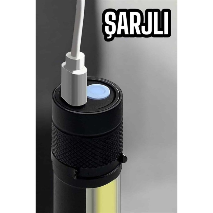 El Feneri Led USB Şarjlı Zoom Mini Led Işık Acil Durum Feneri