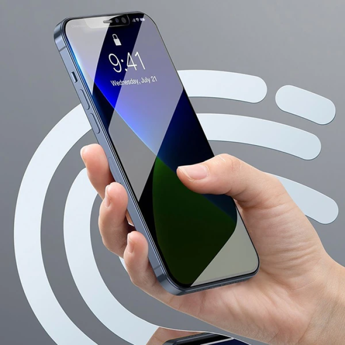 Baseus İPhone 12 mini 03mm Anti Spy Tempered Cam Ekran Koruyucu 2 Adet Set-(5775)