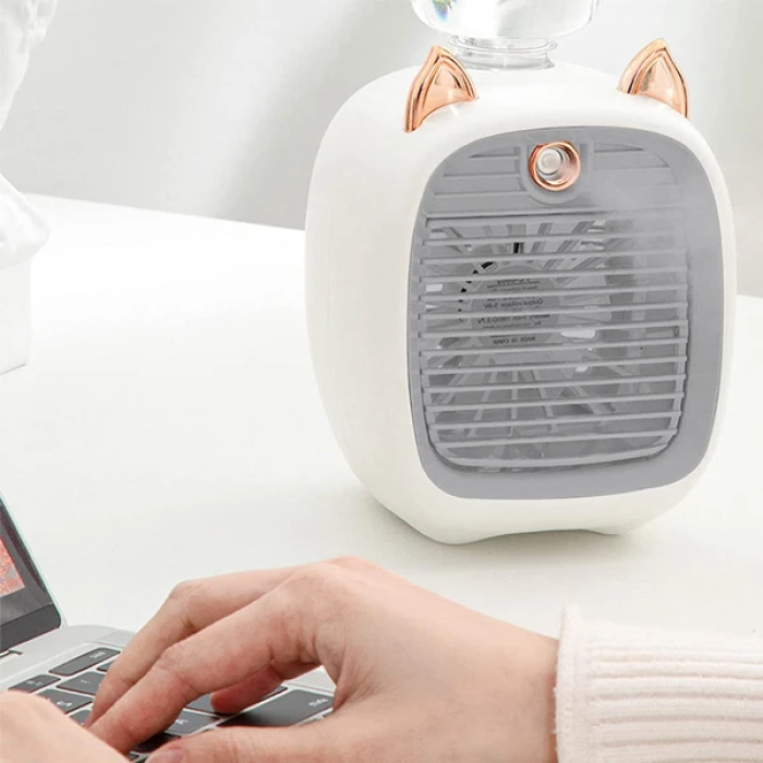 EZERE Hava Nemlendiricili Masaüstü Fan Taşınabilir Mini Klima Soğutucu-(5775)