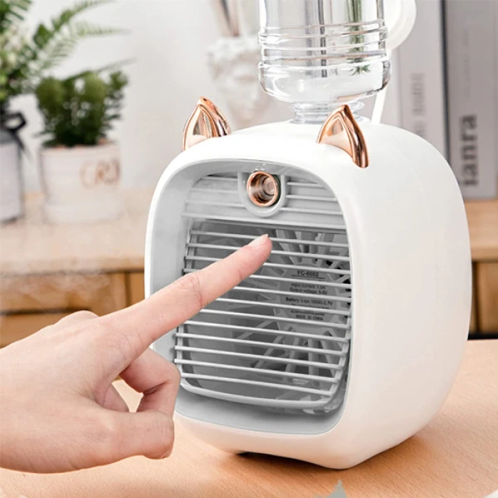 EZERE Hava Nemlendiricili Masaüstü Fan Taşınabilir Mini Klima Soğutucu-(5775)