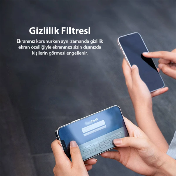 Baseus iPhone 13 Mini 0.23mm Gizlilik Hayalet Full Ekran Koruyucu 2 Adet Set-(5775)