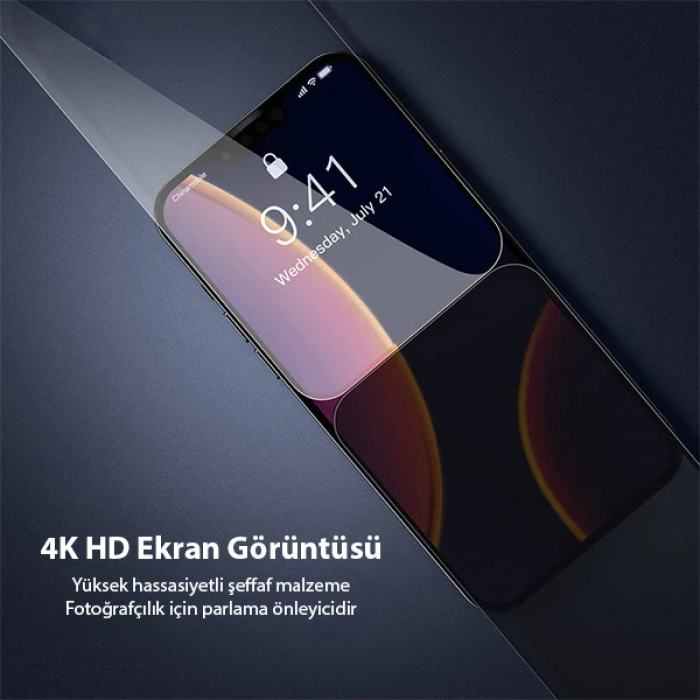 Baseus iPhone 13 Mini 0.23mm Gizlilik Hayalet Full Ekran Koruyucu 2 Adet Set-(5775)