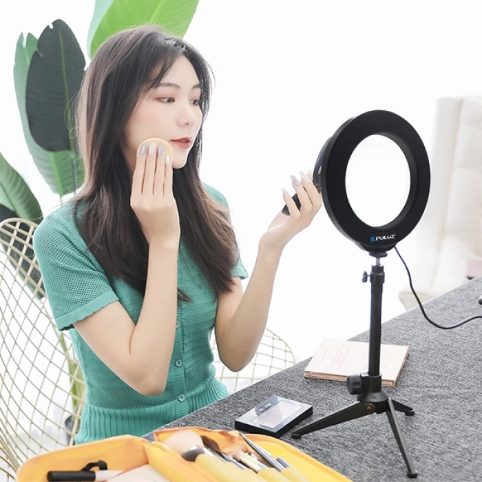 PULUZ 6.2CM PKT3032 Led Işık 16cm Stand YoutuberCanlı Yayın Selfie TikTok Makeup-(5775)