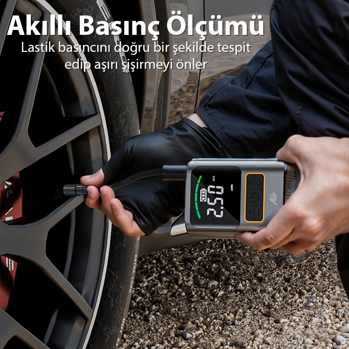 ALLY ST-5528 Dijital Basınç Göstergeli Oto Lastik Şişirme Pompası Hava Kompresörü-(5775)