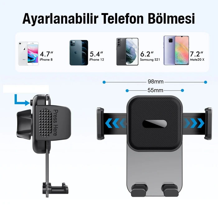 ALLY ML-217 Araç İçi Havalandırma Telefon Tutucu-(5775)