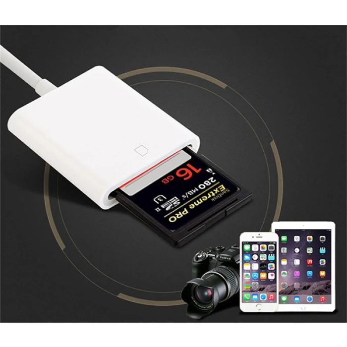 İPhone/İPad Lightning To SD Kart Hafıza Kart Adaptörü NK105-(5775)
