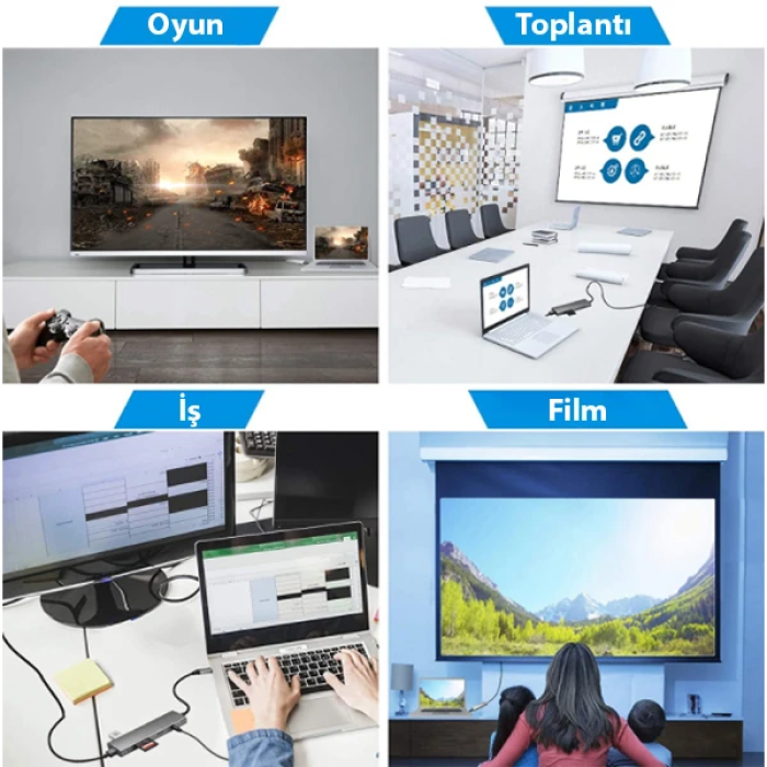 ALLY  9 İn1 Type C Hub 4k 30hz Hdmi Usb 3.0SdPD Adaptör-(5775)