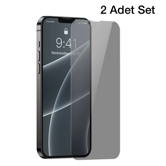Baseus iPhone 13 Mini Privacy Hayalet Cam Ekran Koruyucu 2 Adet Set-(5775)