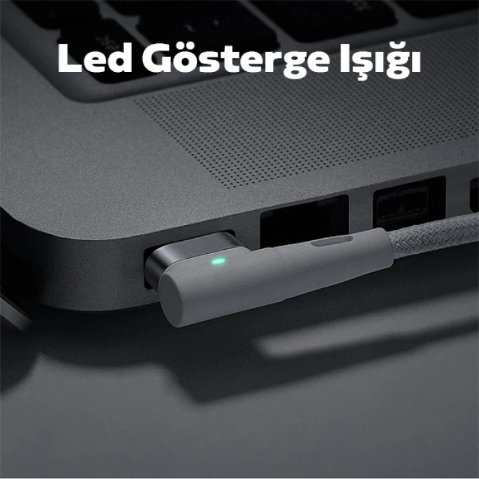 Baseus Zinc Manyetik L Uçlu 60W Macbook Hızlı Şarj Güç Kablosu 2m-(5775)