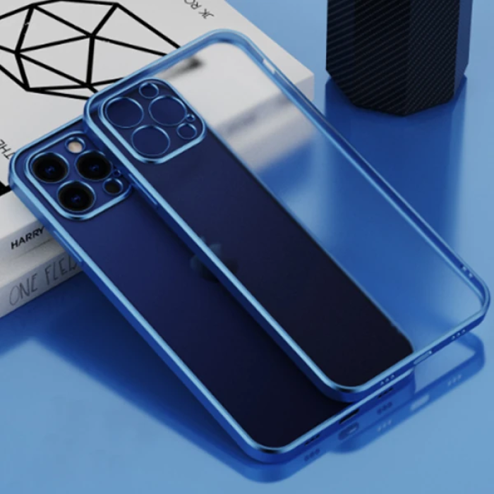 iPhone 11 Pro Max 6.5inç Renkli Kenar Şeffaf Kılıf Kamera Korumalı Kılıf-(5775)