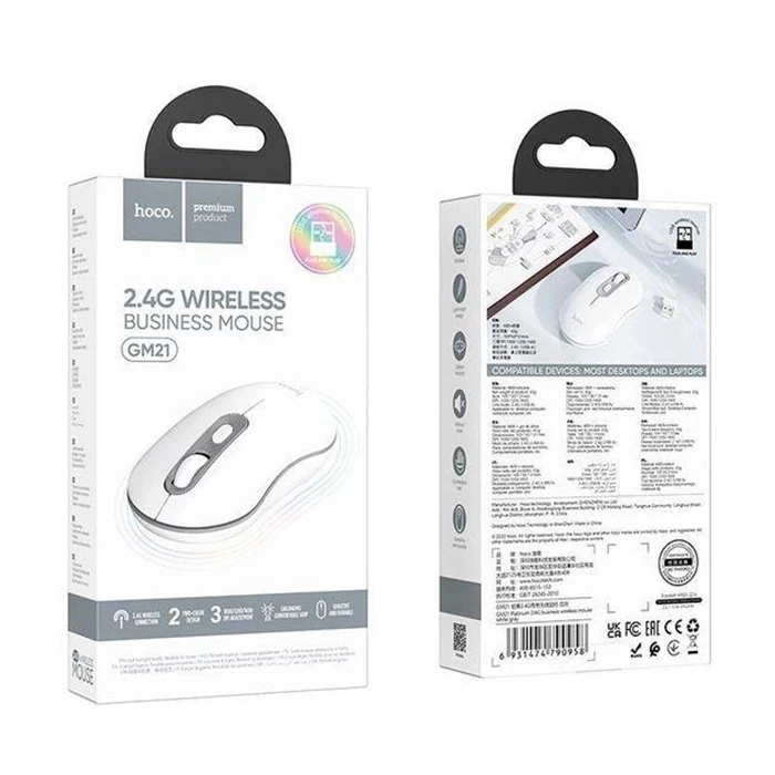 HOCO GM21 Platinium 1600dPi 2.4G Bluetooth Kablosuz Optik Mouse-(5775)