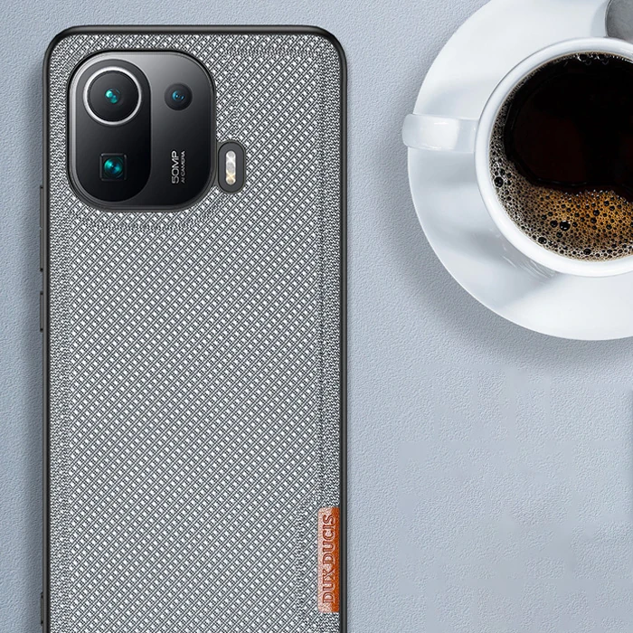 Dux Ducis Fino Serisi Xiaomi Mi 11 Pro Kılıf Premium Dokuma Silikon Kılıf-(5775)