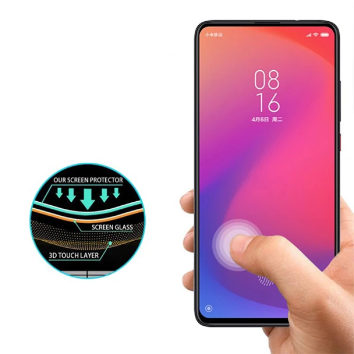 Xiaomi 9T /K20 Pro Full Glue Tempered Cam Ekran Koruyucu Full Kaplama-(5775)