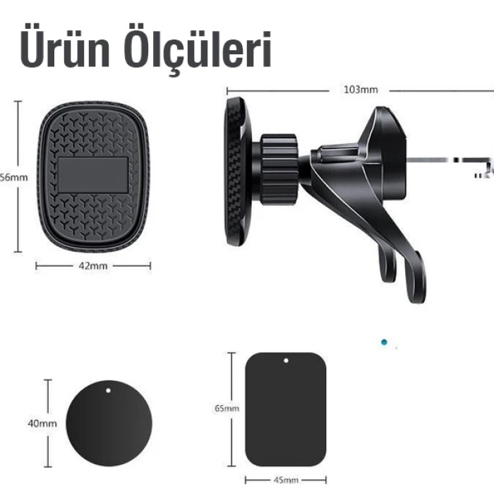 Ally Oto Araç Havalandırma Klima Bölmesi Manyetik Araç içi Telefon Tutucu-(5775)