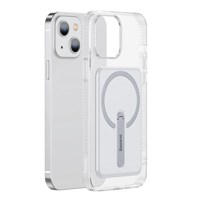 Baseus iPhone 13 6.1inç Manyetik Magsafe Standlı Silikon Kılıf-(5775)