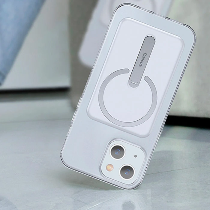 Baseus iPhone 13 6.1inç Manyetik Magsafe Standlı Silikon Kılıf-(5775)