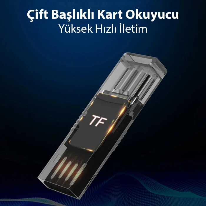 ALLY Type-c Usb C Micro TF Kart Okuyucu - Telefon Tablet Pc-Laptop Bellek Kart Okuyucu-(5775)