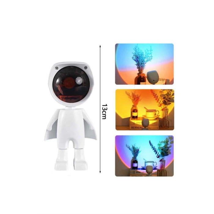 180 Derece Dönebilen Astronot Masa ve Gece Lambası Projektör