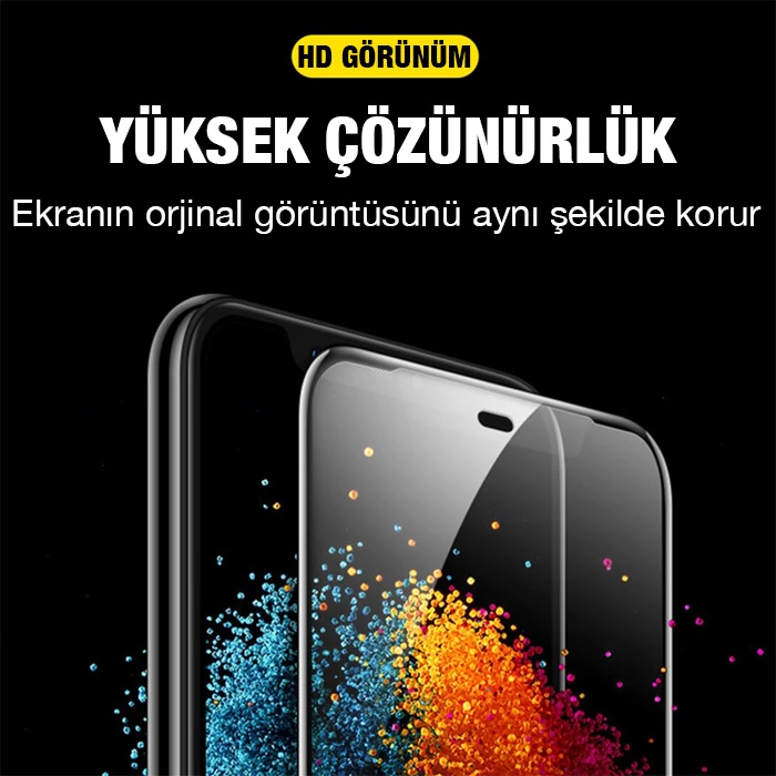 ALLY iPhone 12 -12 Pro 6.1inç Full Glue Matte Tempered Cam  Ekran Koruyucu-(5775)