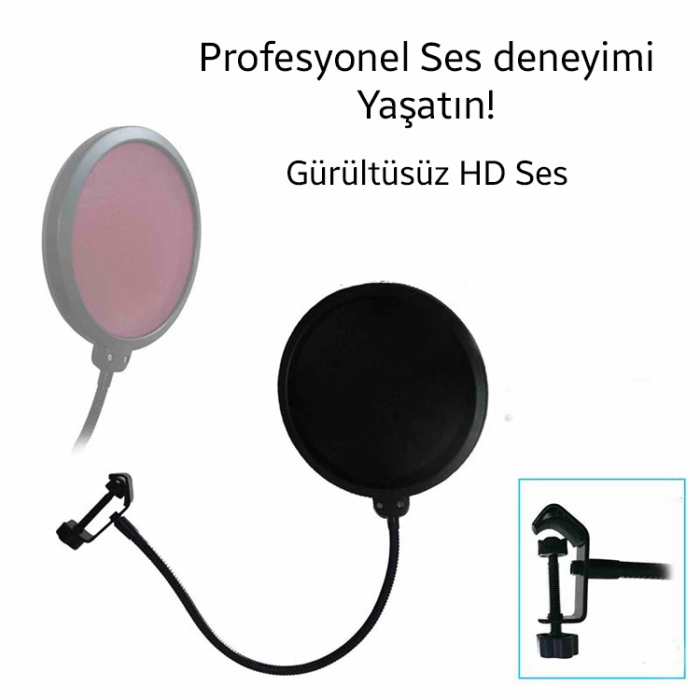 Ally Çift Katman Stüdyo İçin Mikrofon Pop Filtre Youtuber-(5775)