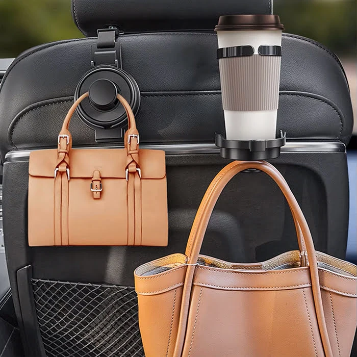 ALLY Araba Arka Koltuk İçin 3in1 katlanabilir çok fonksiyonlu Telefon Bardak Ve Çanta Tutucu-(5775)