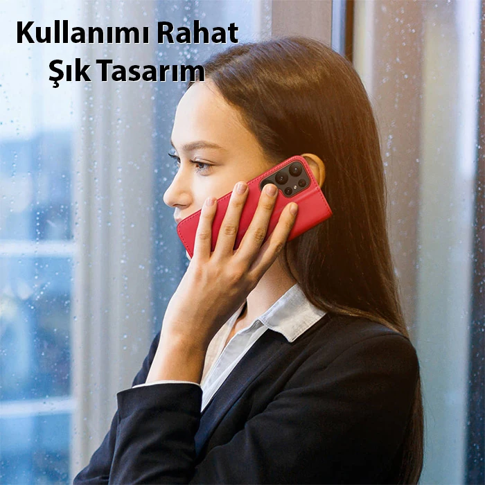 Dux Ducis SM Galaxy S23 Ultra Kılıf Mıknatıslı Cüzdanlı Deri Kılıf Hivo Series-(5775)