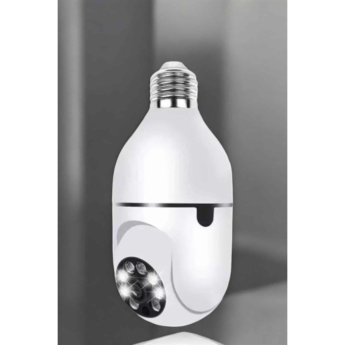 Ampul Görünümlü Güvenlik Kamerası Duylu Wifi Kamerası Dönebilen