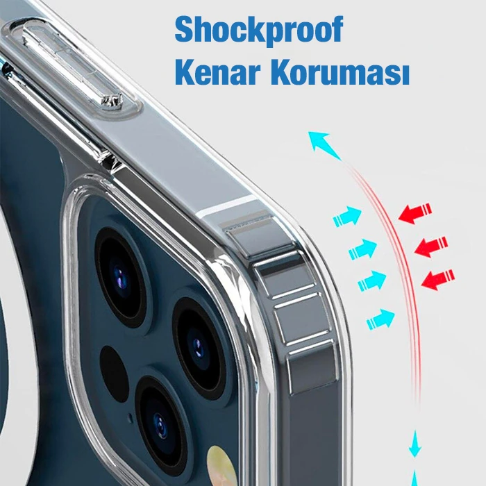 ALLY iPhone 13 Pro Magsafe Uyumlu Manyetik Kılıf Silikon Kılıf-(5775)