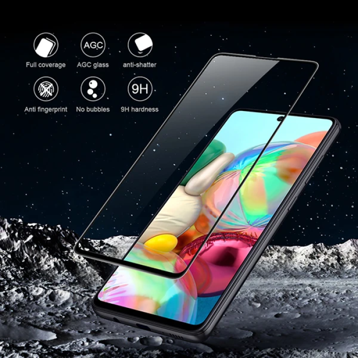 Ally SM Galaxy A51 3D Full Glue Tempered Cam Ekran Koruyucu-(5775)