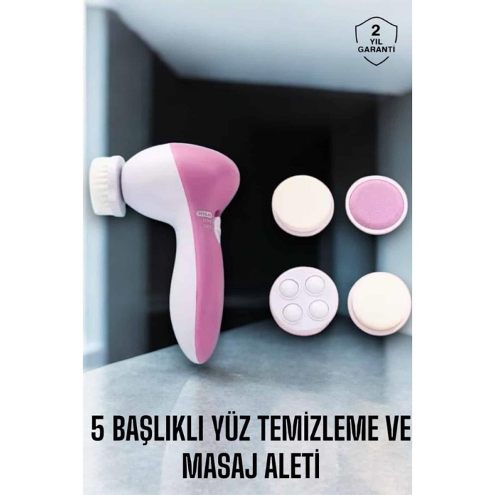 Taşınabilir Yüz Temizleme Cihazı Masaj Peeling Temizlik 5 Başlıklı