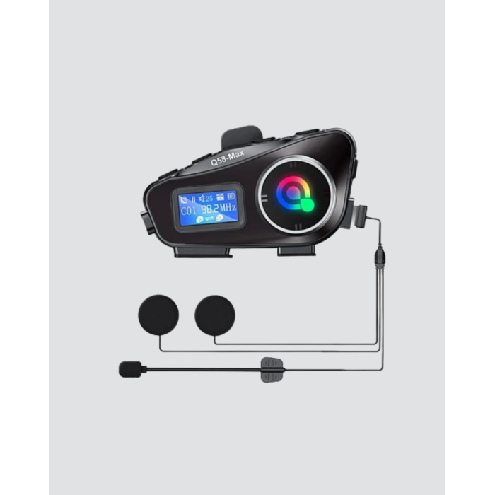 LCD Ekranlı Bluetooth Kask Kulaklığı FM Radyo ve SD Kart Girişli