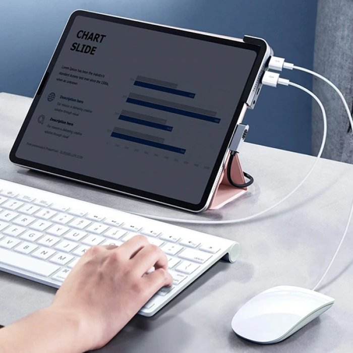 BASEUS Bending Angle No.7 Çok fonksiyonlu 6 Port Type-C Hub (CAHUB-CWJ0G)-(5775)