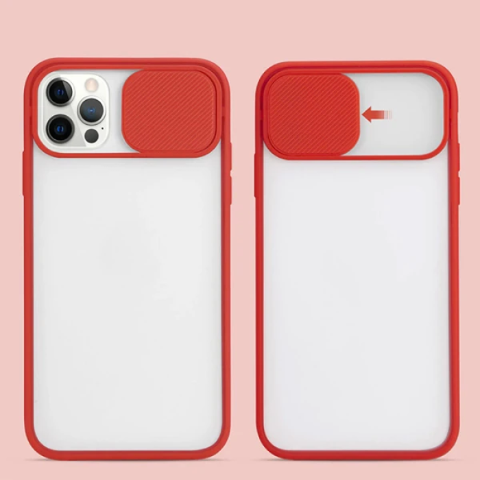 Ally İPhone 12 Pro 6.1 Kamera koruyucu Sürgülü Şeffaf Kılıf-(5775)