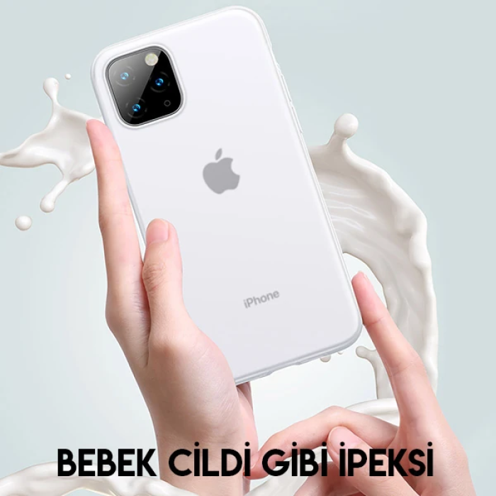 Baseus Jelly Liquid Silica Gel iPhone 11 Pro Max 6.5 Kılıf Şeffaf Sıvı Silikon Kılıf-(5775)