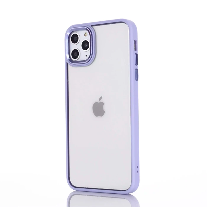 Ally iPhone 12 Pro Max 6.7inç Kılıf Parlak Renkli Çerçeveli Ultra Lüx TPU Silikon Kılıf-(5775)