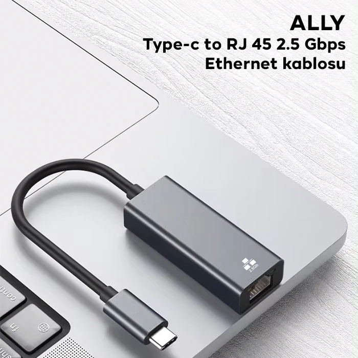 ALLY Type-c to RJ 45 2.5 Gbps Ethernet kablosu-(5775)