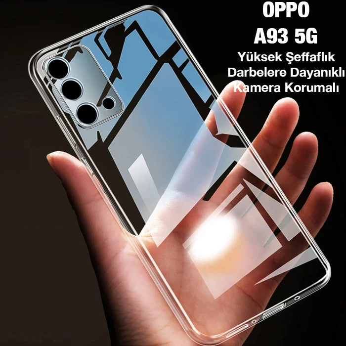 ALLY OPPO A93 5G Kamera Lens Korumalı Şeffaf Silikon Kılıf-(5775)
