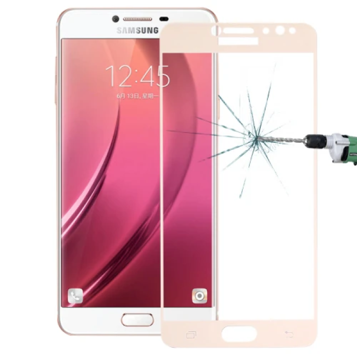 SM Galaxy C8  J7+ Plus 3D Full Kaplama Kırılmaz Cam Ekran Koruyucu-(5775)