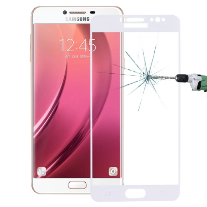 SM Galaxy C8  J7+ Plus 3D Full Kaplama Kırılmaz Cam Ekran Koruyucu-(5775)