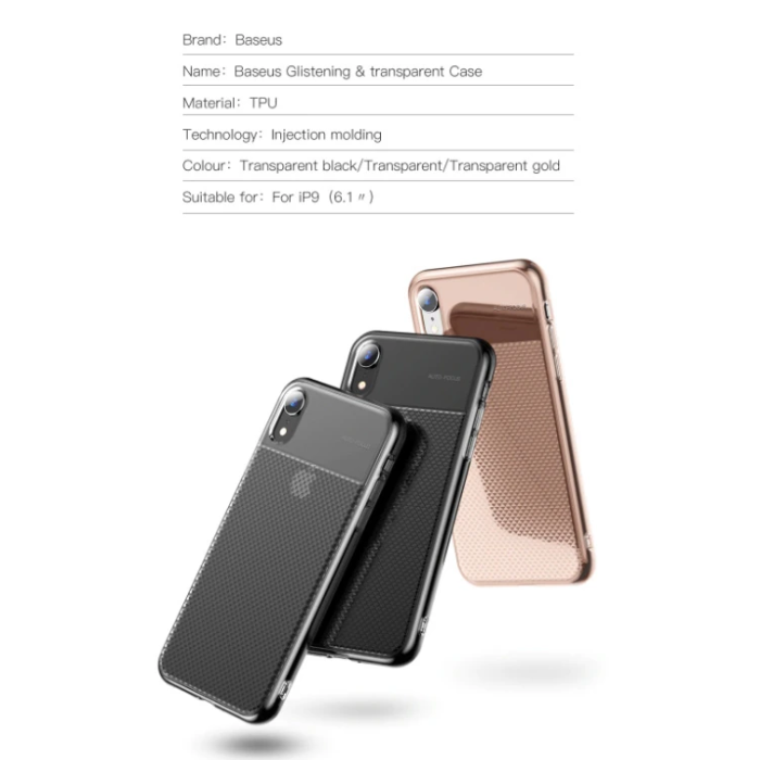 Baseus İphone Xr 6.1 Glistenıng Şeffaf Lüx Silikon Kılıf-(5775)