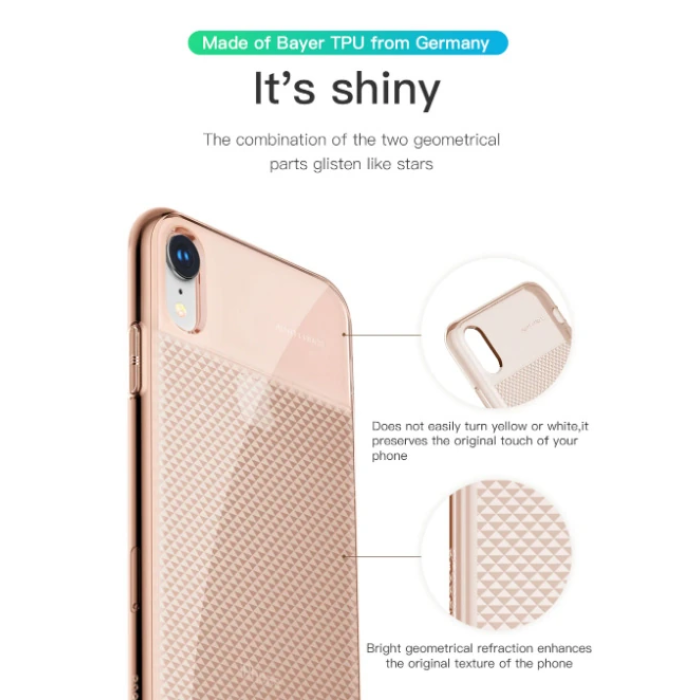 Baseus İphone Xr 6.1 Glistenıng Şeffaf Lüx Silikon Kılıf-(5775)