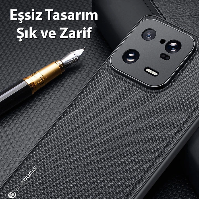 Dux Ducis Xiaomi 13 Pro Fino Serisi Premium Dokuma Silikon Kılıf-(5775)